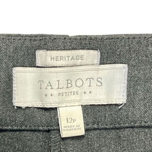 Talbots Pants Womens Size 12 Petite Gray Heritage Stretch Career Modern Trousers - Picture 13 of 14